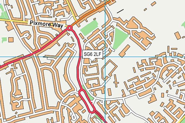 SG6 2LF map - OS VectorMap District (Ordnance Survey)