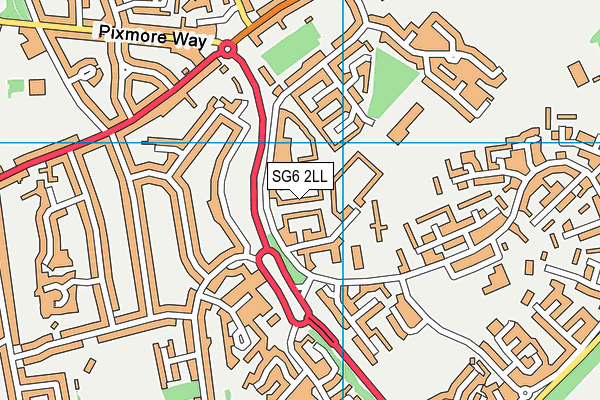SG6 2LL map - OS VectorMap District (Ordnance Survey)