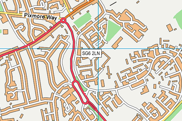 SG6 2LN map - OS VectorMap District (Ordnance Survey)