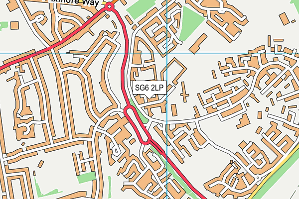 SG6 2LP map - OS VectorMap District (Ordnance Survey)