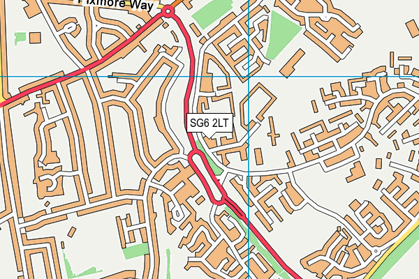 SG6 2LT map - OS VectorMap District (Ordnance Survey)