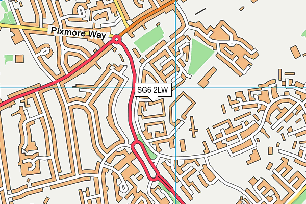 SG6 2LW map - OS VectorMap District (Ordnance Survey)