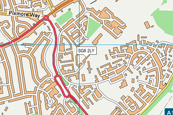 SG6 2LY map - OS VectorMap District (Ordnance Survey)