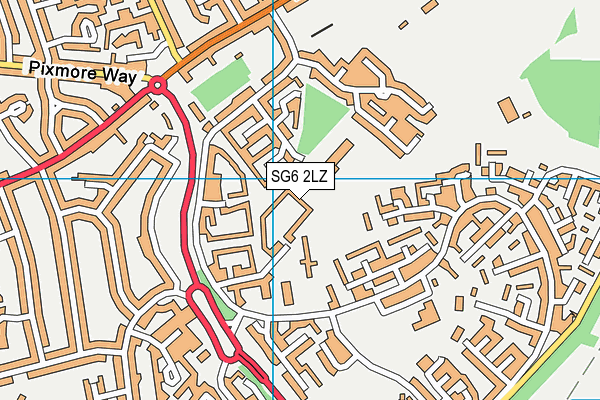 SG6 2LZ map - OS VectorMap District (Ordnance Survey)