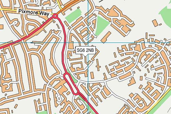 SG6 2NB map - OS VectorMap District (Ordnance Survey)