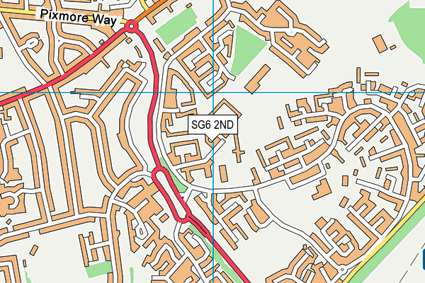 SG6 2ND map - OS VectorMap District (Ordnance Survey)