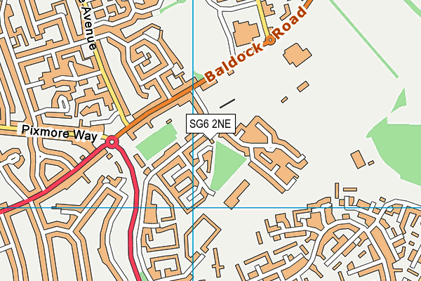 SG6 2NE map - OS VectorMap District (Ordnance Survey)