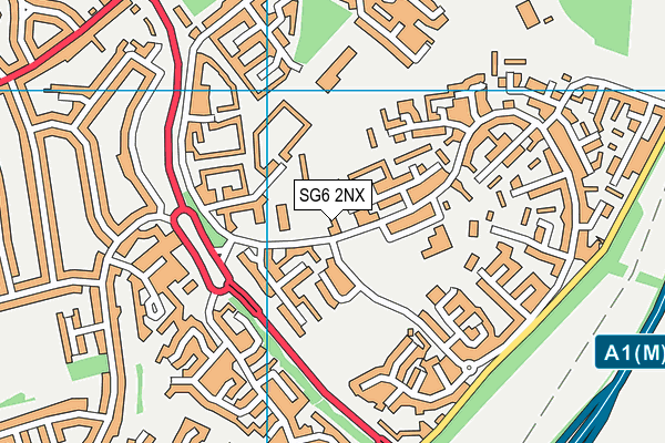 SG6 2NX map - OS VectorMap District (Ordnance Survey)