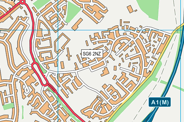 SG6 2NZ map - OS VectorMap District (Ordnance Survey)