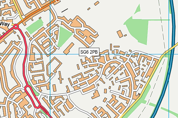 SG6 2PB map - OS VectorMap District (Ordnance Survey)