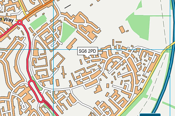 SG6 2PD map - OS VectorMap District (Ordnance Survey)