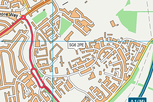 SG6 2PE map - OS VectorMap District (Ordnance Survey)