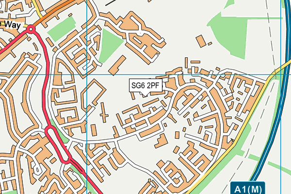 SG6 2PF map - OS VectorMap District (Ordnance Survey)