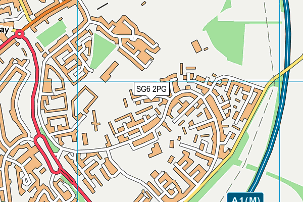 SG6 2PG map - OS VectorMap District (Ordnance Survey)
