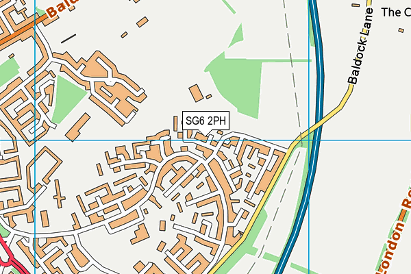 SG6 2PH map - OS VectorMap District (Ordnance Survey)