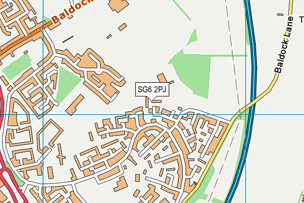 SG6 2PJ map - OS VectorMap District (Ordnance Survey)