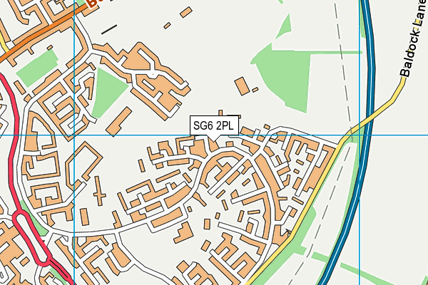 SG6 2PL map - OS VectorMap District (Ordnance Survey)