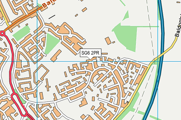 SG6 2PR map - OS VectorMap District (Ordnance Survey)