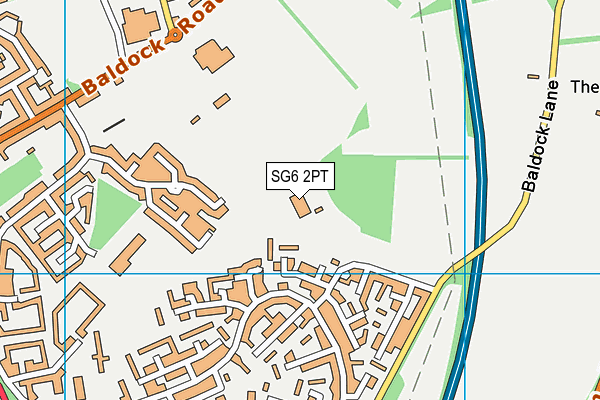 SG6 2PT map - OS VectorMap District (Ordnance Survey)
