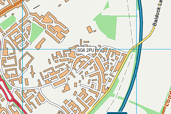 SG6 2PU map - OS VectorMap District (Ordnance Survey)