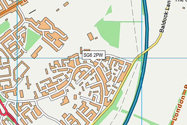 SG6 2PW map - OS VectorMap District (Ordnance Survey)
