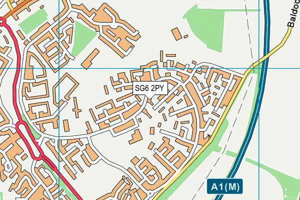 SG6 2PY map - OS VectorMap District (Ordnance Survey)