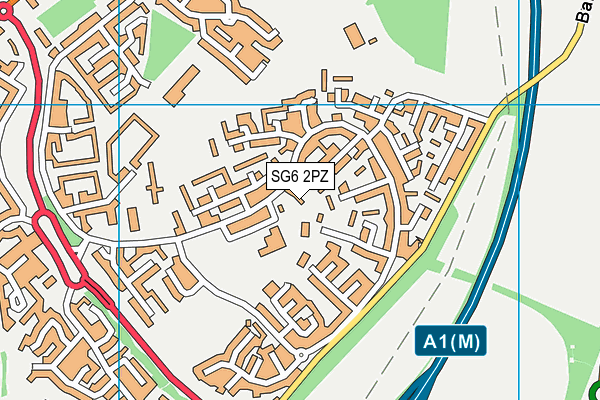 SG6 2PZ map - OS VectorMap District (Ordnance Survey)