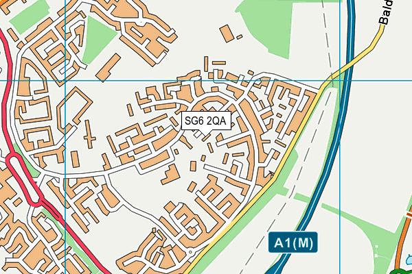 SG6 2QA map - OS VectorMap District (Ordnance Survey)