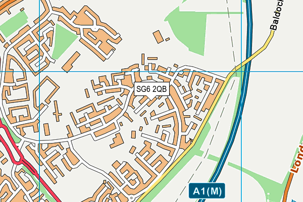 SG6 2QB map - OS VectorMap District (Ordnance Survey)