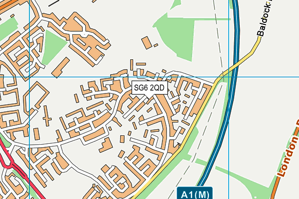SG6 2QD map - OS VectorMap District (Ordnance Survey)