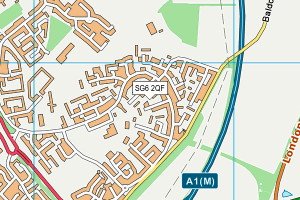 SG6 2QF map - OS VectorMap District (Ordnance Survey)