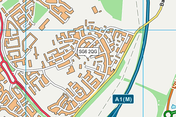 SG6 2QG map - OS VectorMap District (Ordnance Survey)