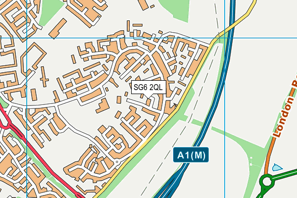 SG6 2QL map - OS VectorMap District (Ordnance Survey)