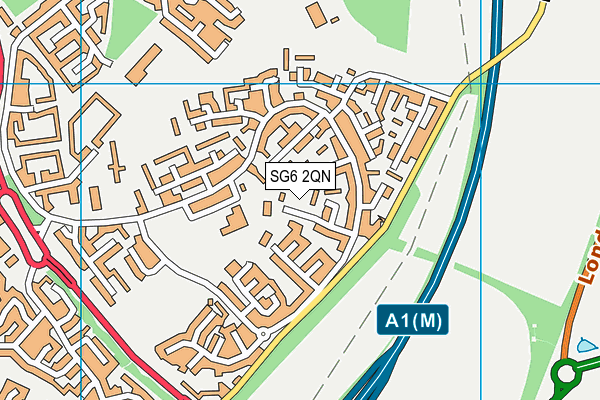 SG6 2QN map - OS VectorMap District (Ordnance Survey)