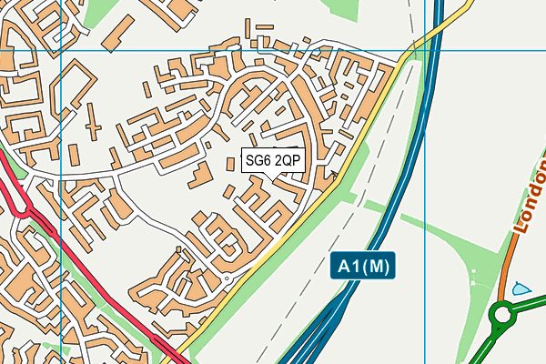 SG6 2QP map - OS VectorMap District (Ordnance Survey)