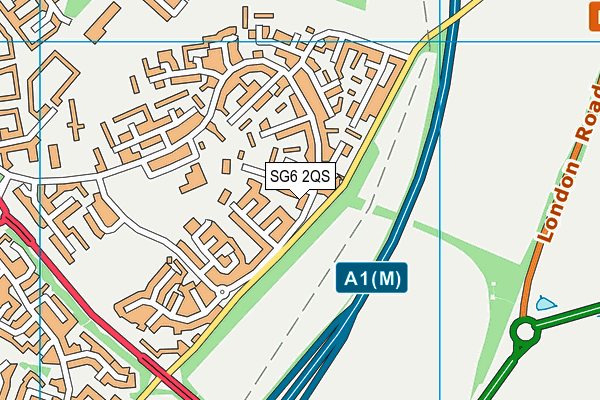 SG6 2QS map - OS VectorMap District (Ordnance Survey)