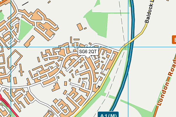 SG6 2QT map - OS VectorMap District (Ordnance Survey)