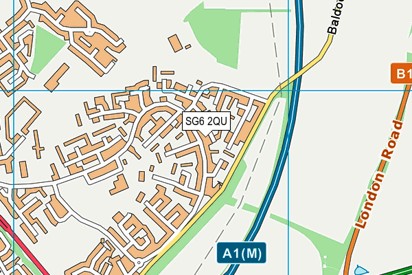 SG6 2QU map - OS VectorMap District (Ordnance Survey)