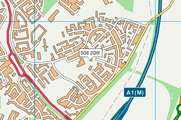 SG6 2QW map - OS VectorMap District (Ordnance Survey)