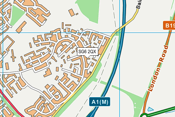 SG6 2QX map - OS VectorMap District (Ordnance Survey)