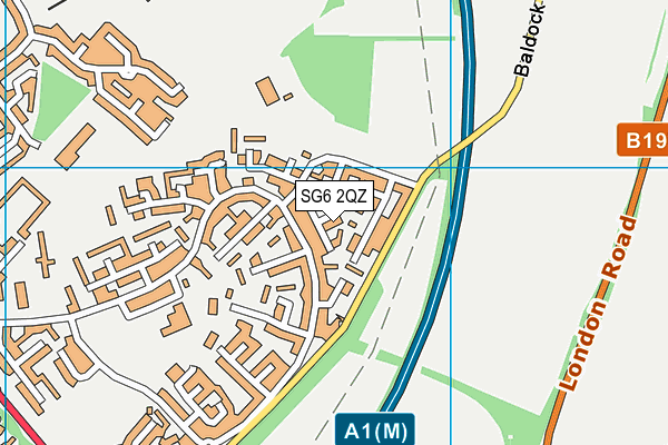 SG6 2QZ map - OS VectorMap District (Ordnance Survey)