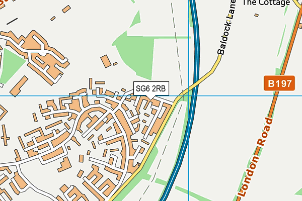 SG6 2RB map - OS VectorMap District (Ordnance Survey)
