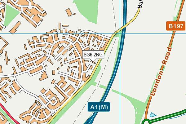 SG6 2RG map - OS VectorMap District (Ordnance Survey)