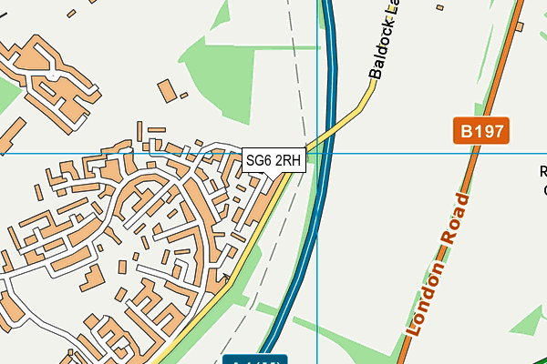 SG6 2RH map - OS VectorMap District (Ordnance Survey)