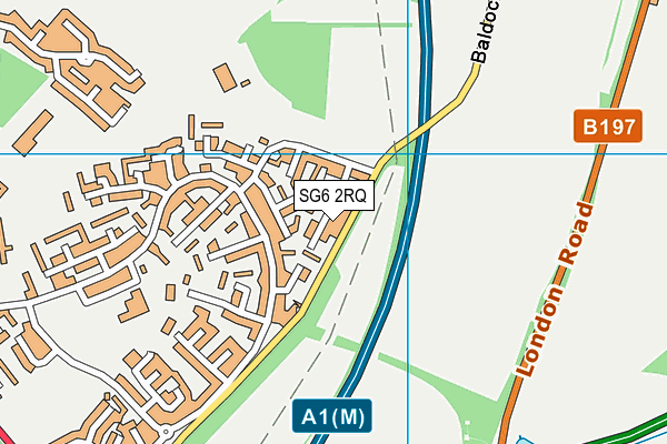 SG6 2RQ map - OS VectorMap District (Ordnance Survey)