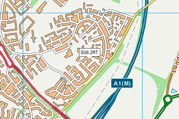 SG6 2RT map - OS VectorMap District (Ordnance Survey)