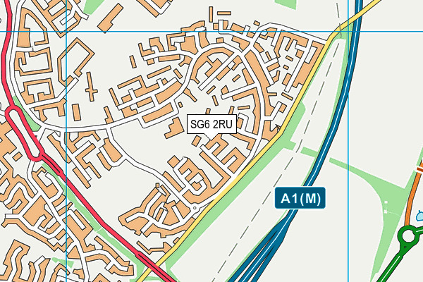 SG6 2RU map - OS VectorMap District (Ordnance Survey)