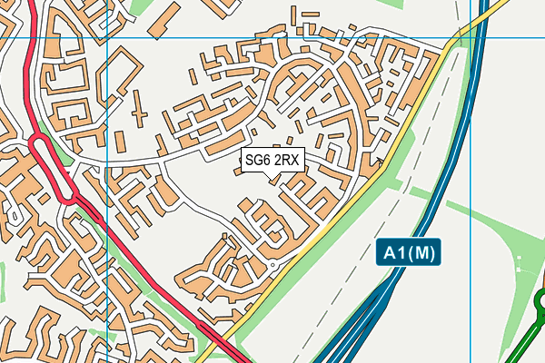 SG6 2RX map - OS VectorMap District (Ordnance Survey)