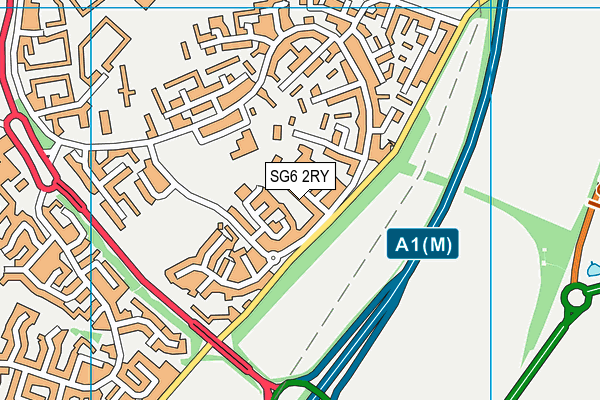 SG6 2RY map - OS VectorMap District (Ordnance Survey)