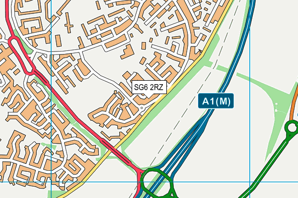 SG6 2RZ map - OS VectorMap District (Ordnance Survey)